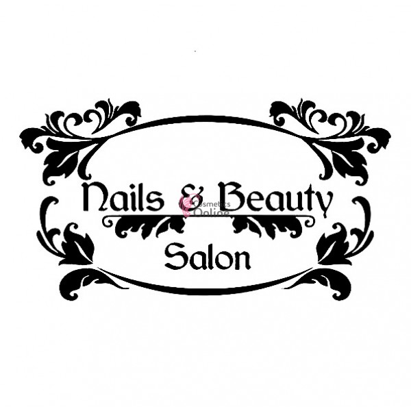 Sablon sticker de perete pentru salon de infrumusetare - J000XL - Nail&Beauty Salon - Negru